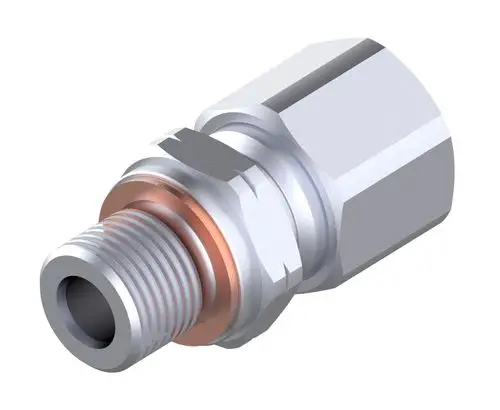 Danfoss Klemmringverschraubung mit metallischer Oberfläche und Gewinde, verwendet für den Anschluss von Steuerleitungen an Regler.